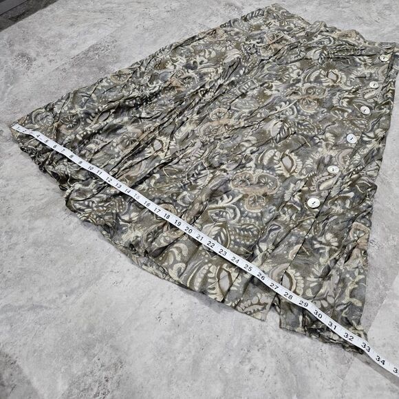 Vintage Sag Harbor Skirt Size Large Midi Abstract Retro Shell Button Hippy - Picture 3 of 10